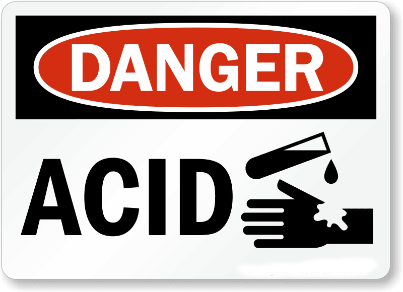 Acid Danger Sign Acid Danger Sign